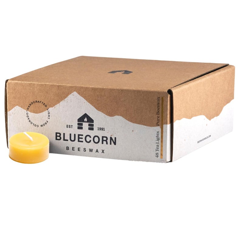 Bluecorn Beeswax 100% Pure Beeswax Tea Light Refills (no Cup) (Raw, 48 case) - Image 1